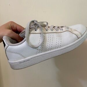 ADIDAS CLOUDFOAM ADVANTAGE WHITE BLACK SNEAKERS SIZE 8